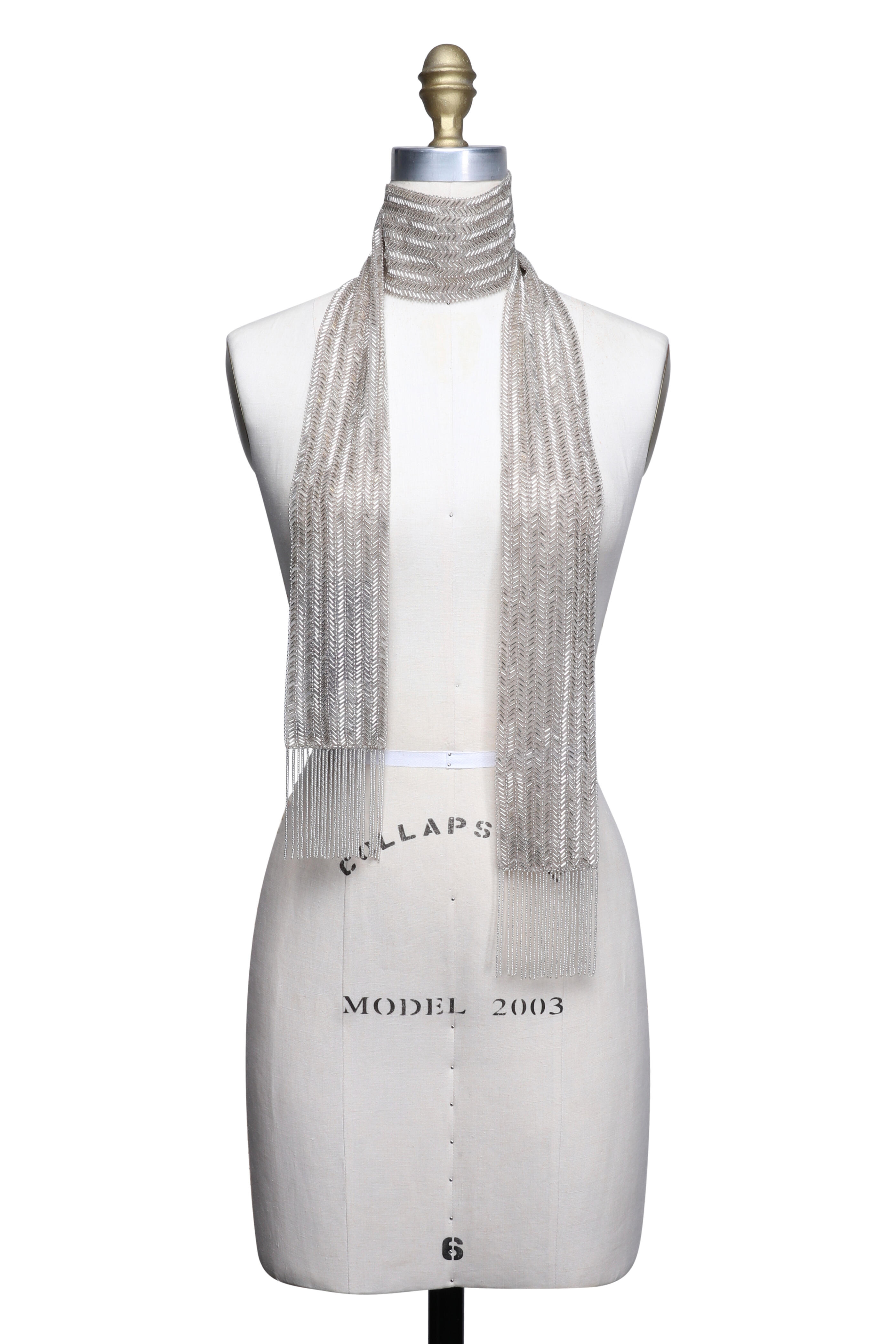 Ralph Lauren - Silver Georgette Beaded Scarf
