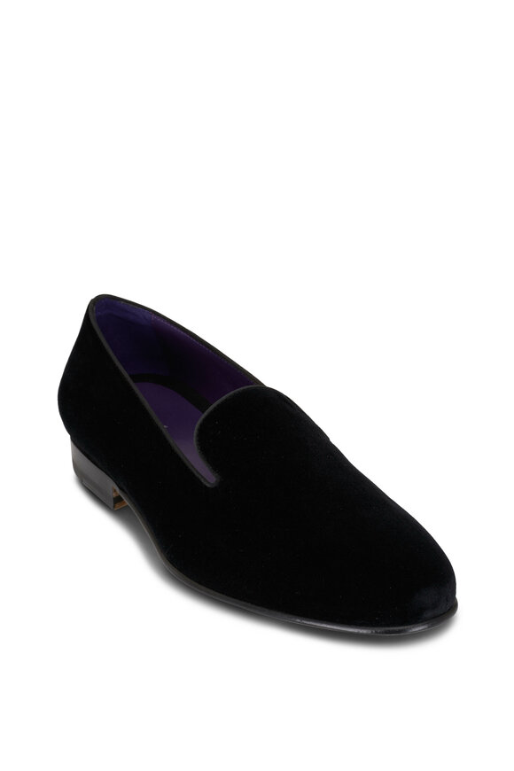 Ralph Lauren Purple Label Monogram Velvet Shoe Womens 8