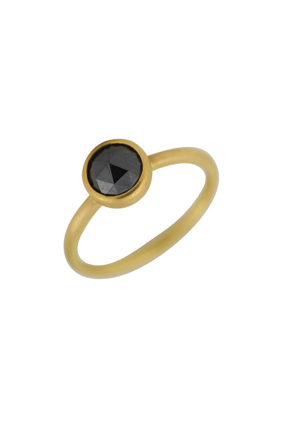 Caroline Ellen Solitare Black Diamond Ring