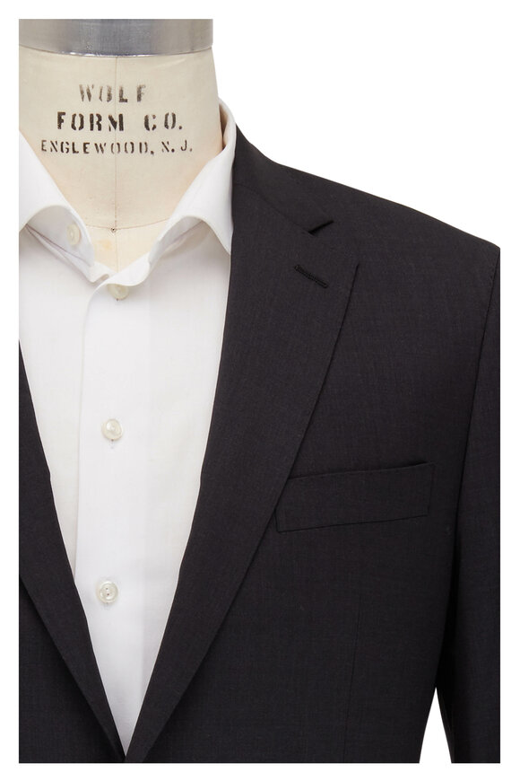 Atelier Munro Solid Gray Stretch Wool Suit 