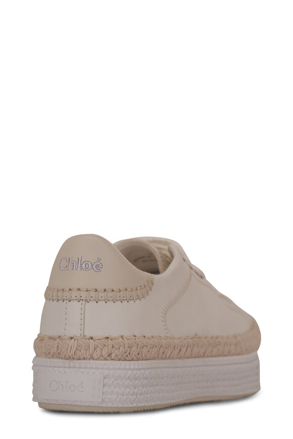 Chloé - Telma White Leather & Raffia Soft Sneaker