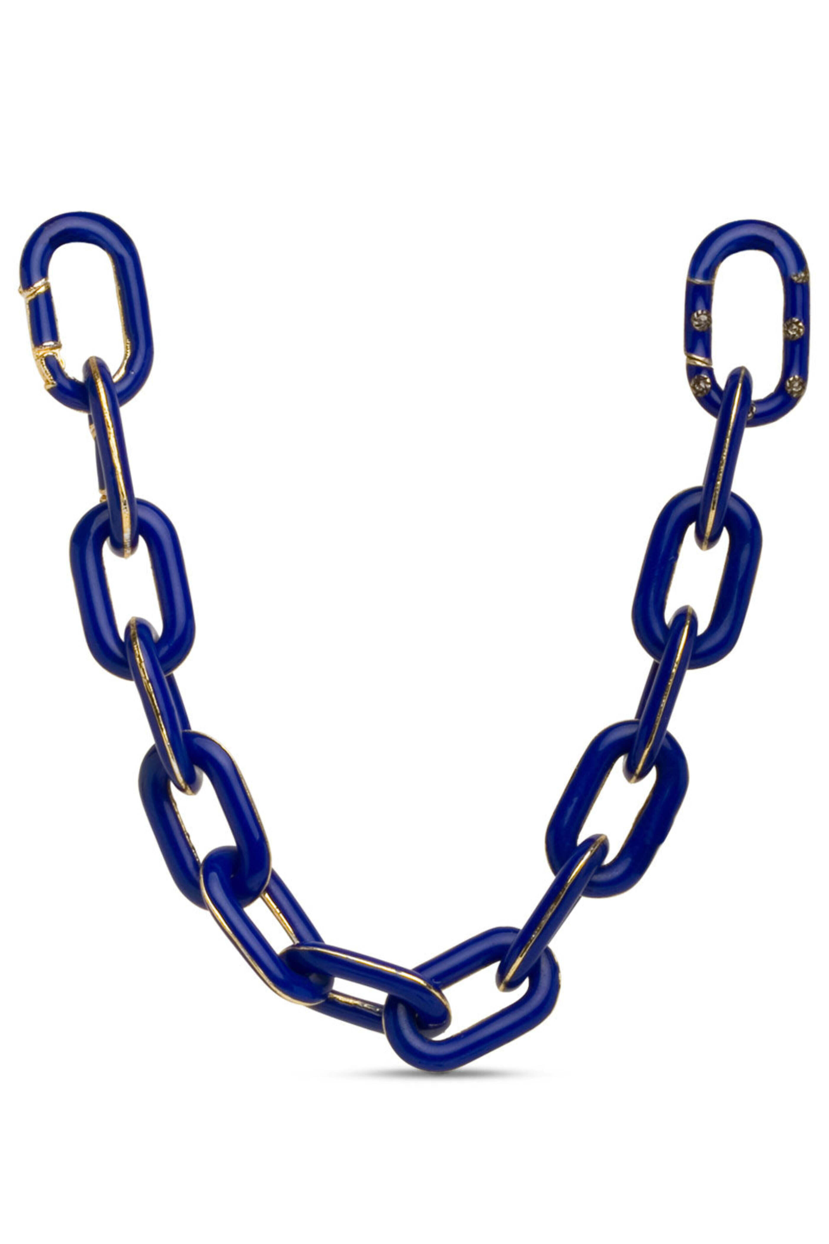 Royal Nomad Jewelry - Cobalt Blue Enamel and Diamond Link Bracelet