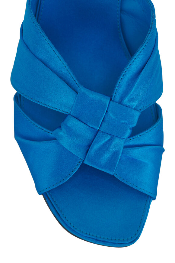 The Row - Soft Knot Pool Blue Satin Sandal, 70mm