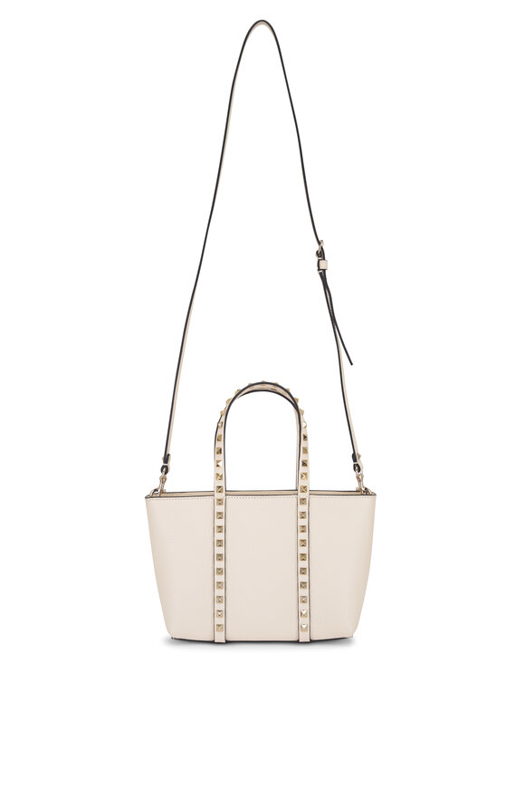Valentino Garavani Mini Rockstud Ivory Leather Tote - view 3