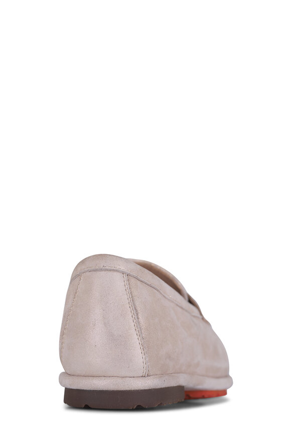 Santoni Carla Gold Suede Penny Loafer - view 3