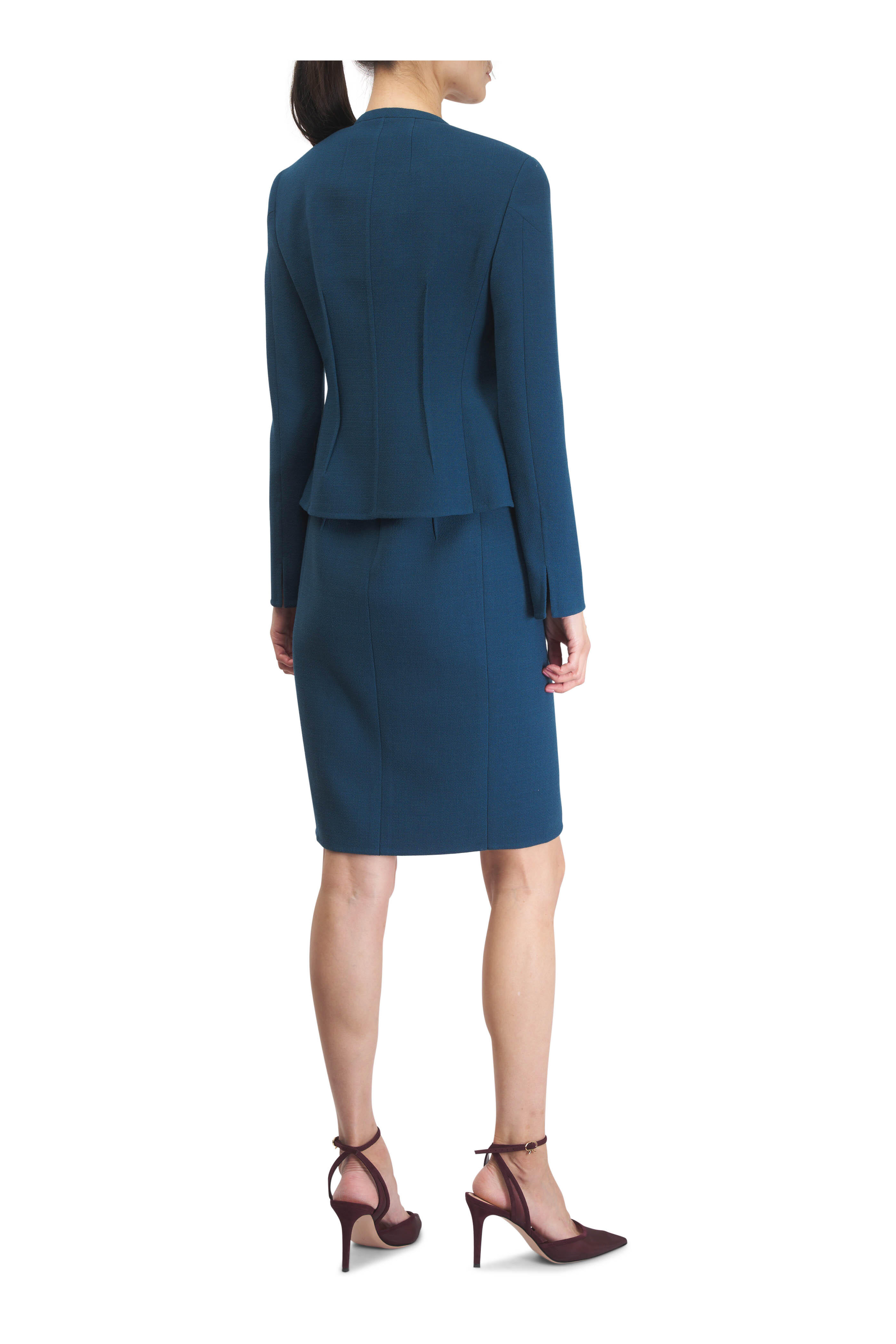 Akris - Abadin River Green Darted Waist Jacket | Mitchell Stores