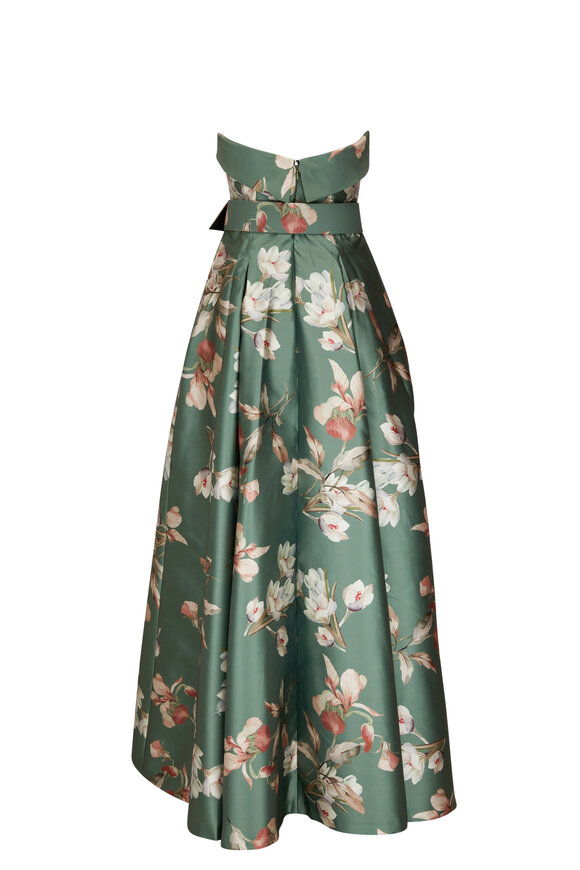 Sachin + Babi - Brielle Olive Floral Strapless Gown 