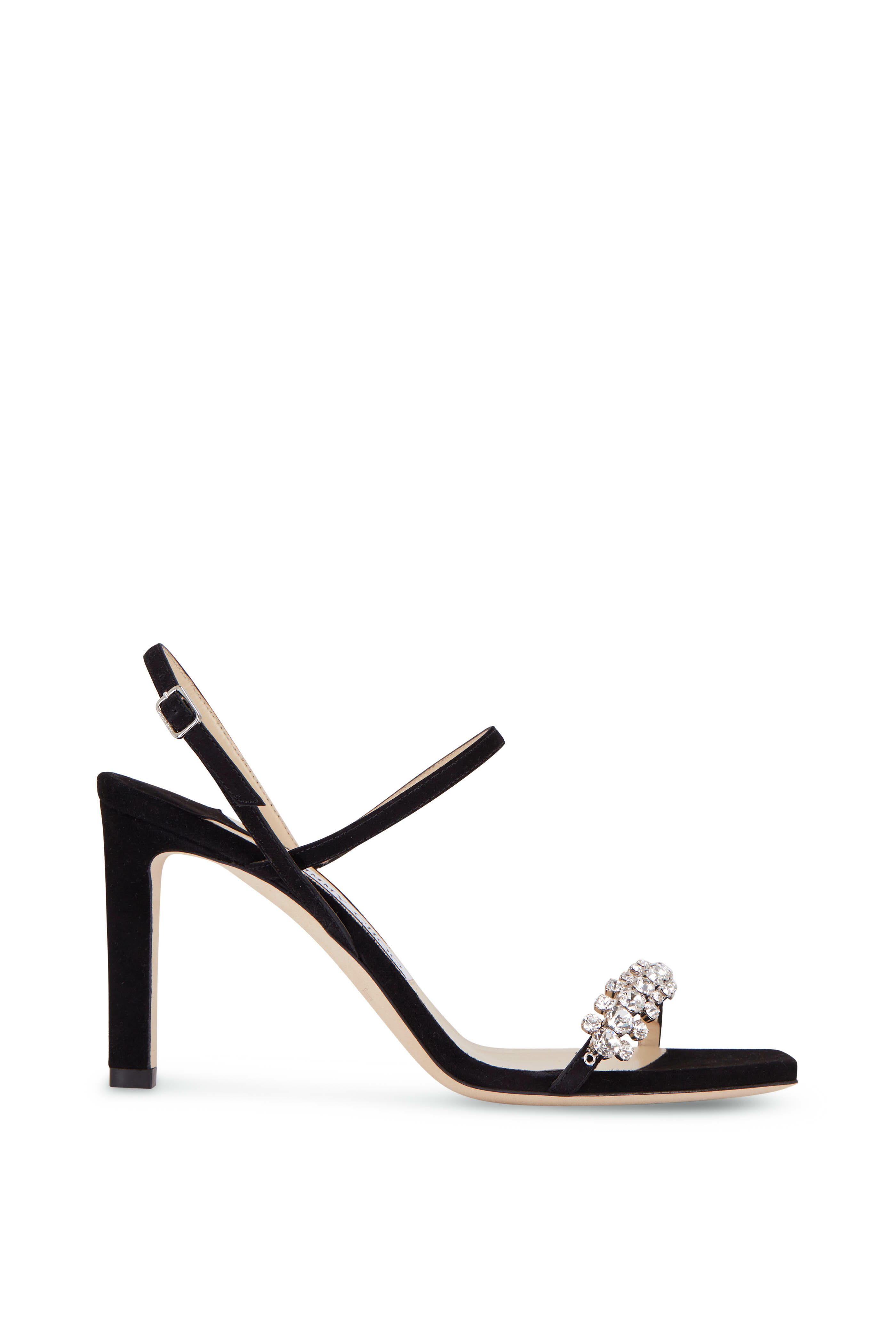 Jimmy Choo - Meira Black Crystal Sandal, 85mm | Mitchell Stores
