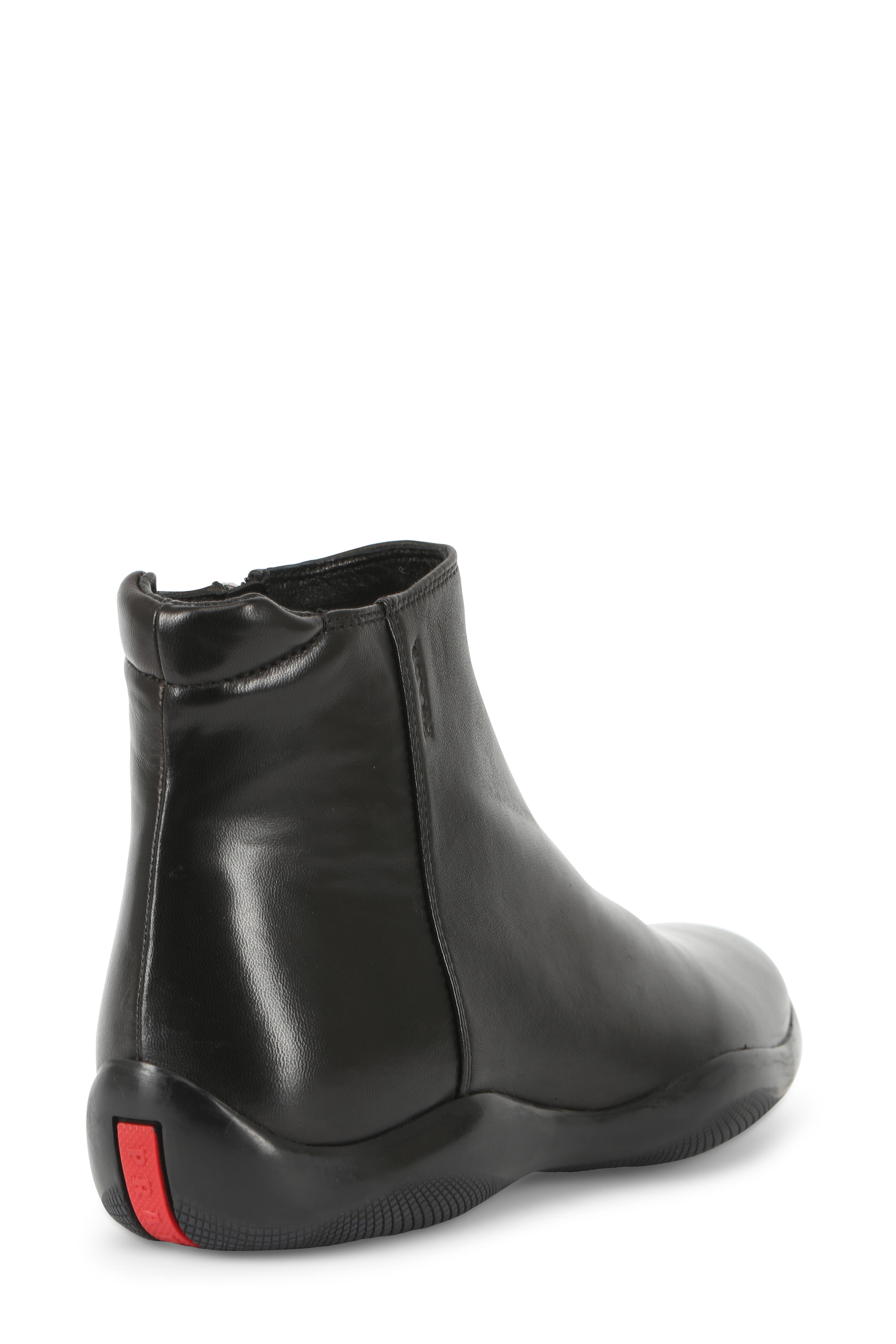 Prada - Black Leather Ankle Boot | Mitchell Stores