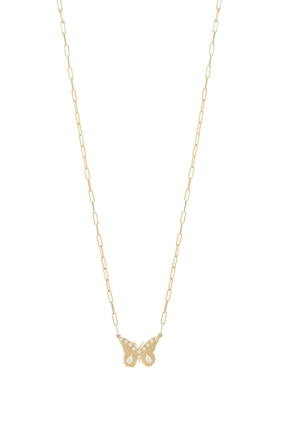 Claudia Mae Stacey Small 14k & Diamond Butterfly Necklace