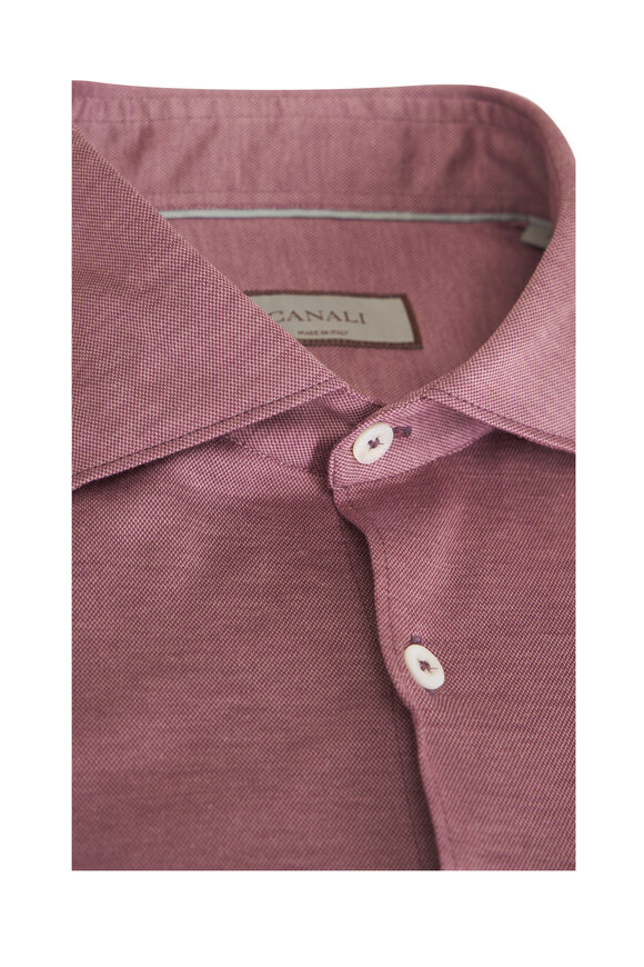 Canali Rose Dobby Jersey Sport Shirt - view 3