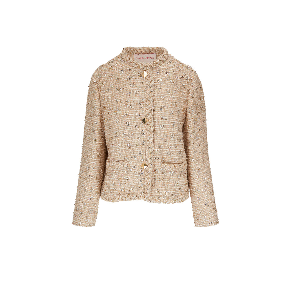◇KHAKIPOINT◇ Antique Tweed Jacket ivory Minimal Tweed Jacket - Ivory - LAMINEZ | 60% - Asian Fashion