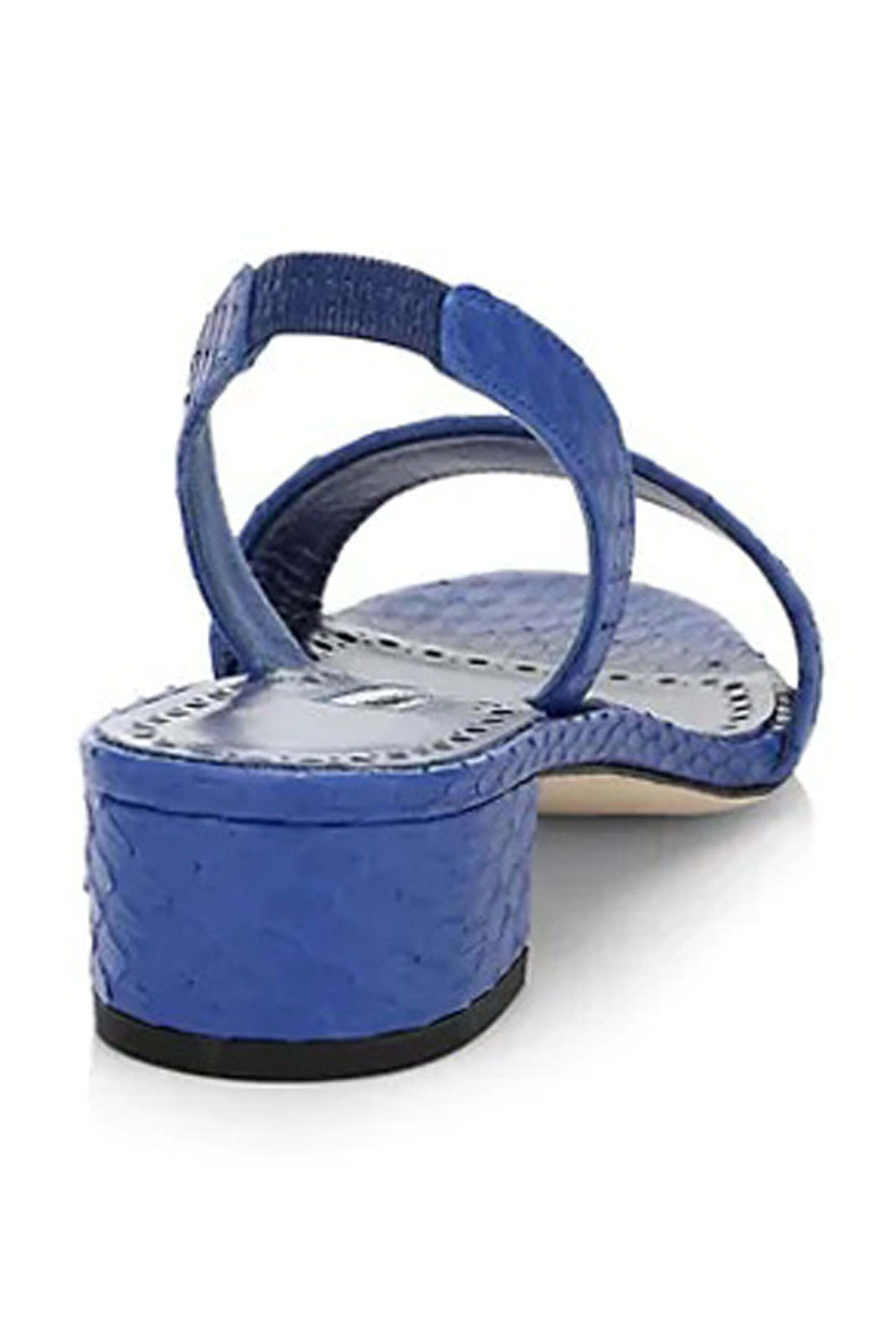 Manolo Blahnik - Patopia Blue Snakeskin Slingback Sandal