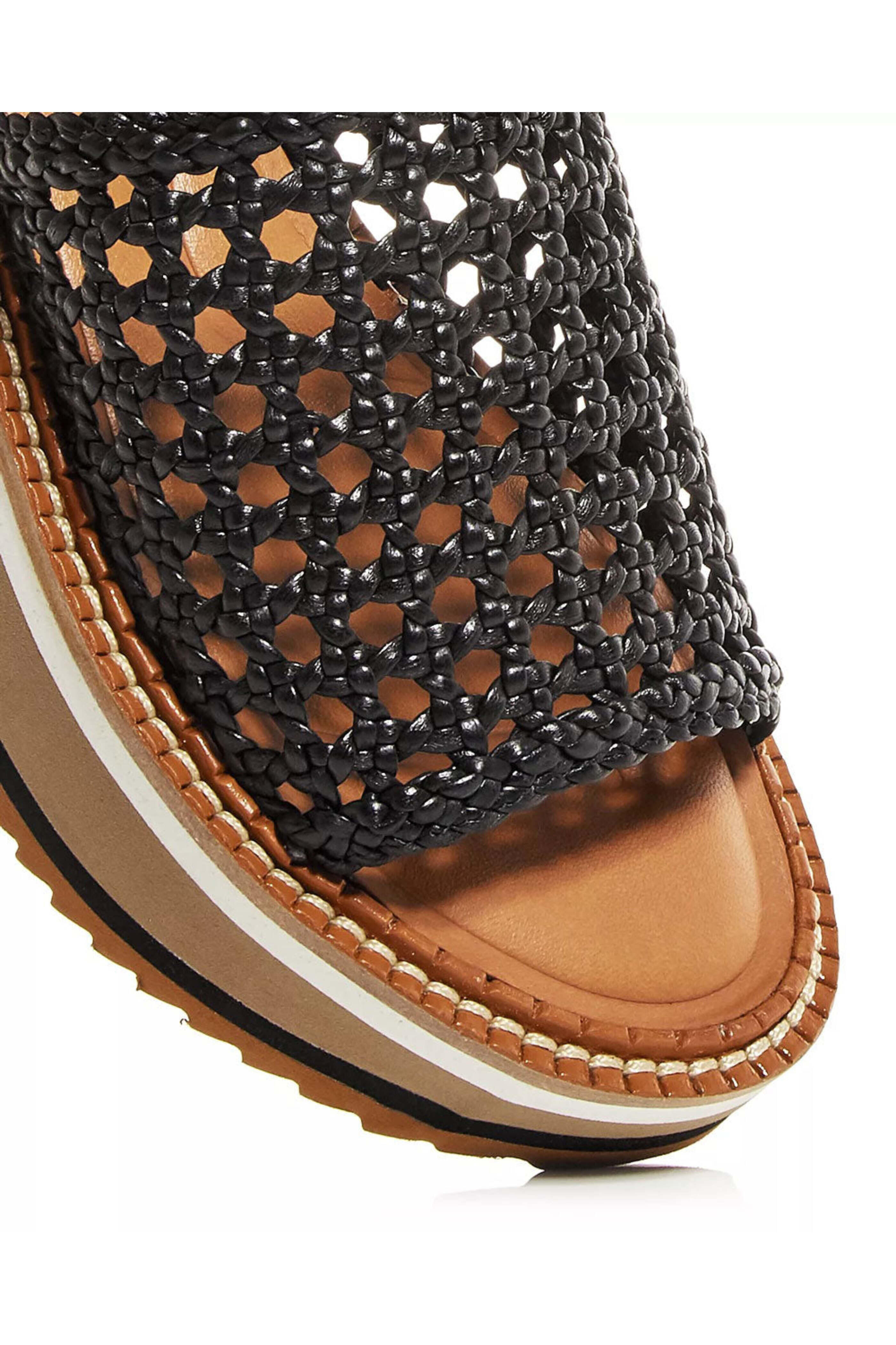 Robert Clergerie - Fausta Woven Wedge Slide Sandal in Black