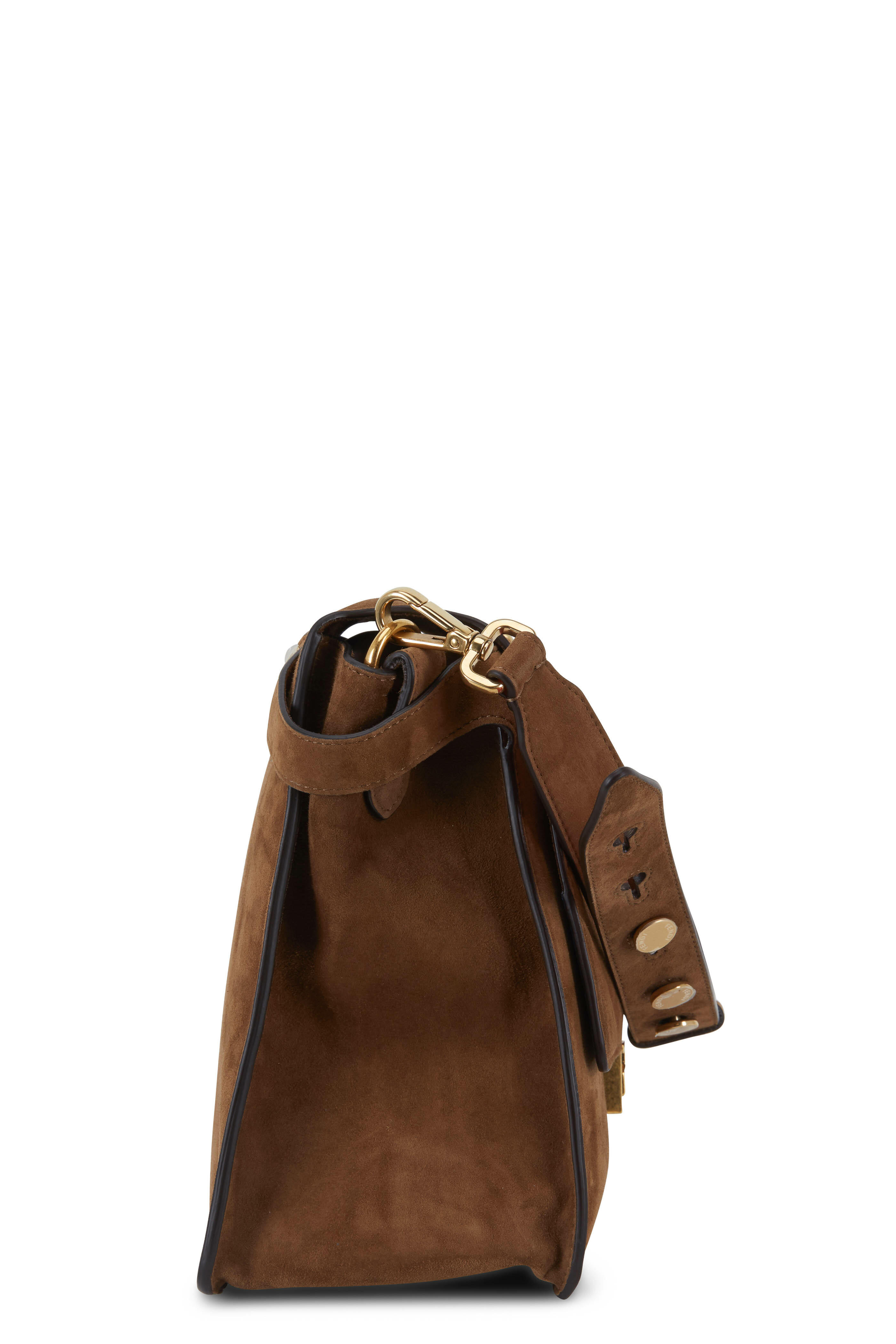 Fendi - Kan U Cognac Suede Large Bag