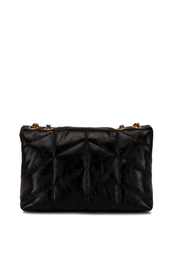 Saint Laurent - Mini Puffer Black Crinkled Leather Bag