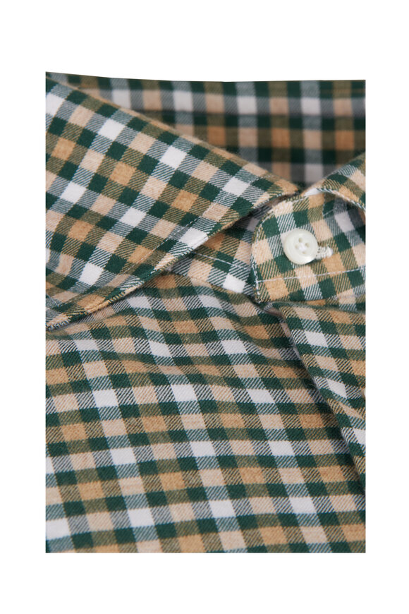 Cesare Attolini Green Plaid Cotton Sport Shirt - view 2
