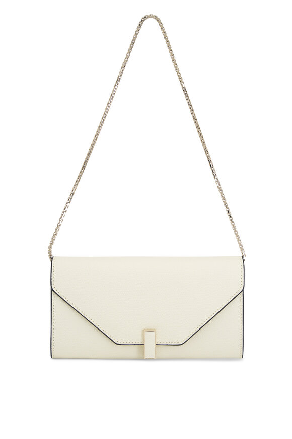 Valextra - Iside Continental Pergamena White Chain Purse