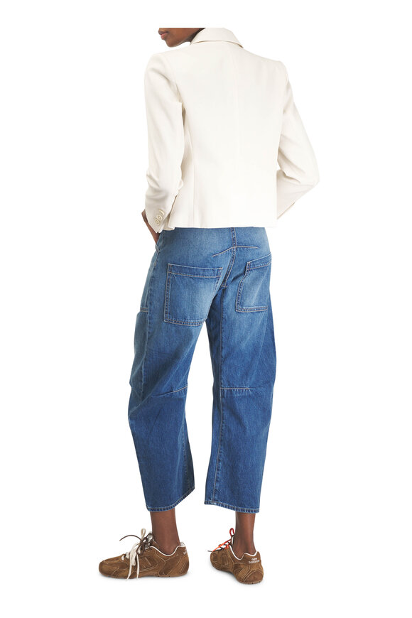 Nili Lotan Shon Bedford Wash Cotton Curved Denim Pant - view 4