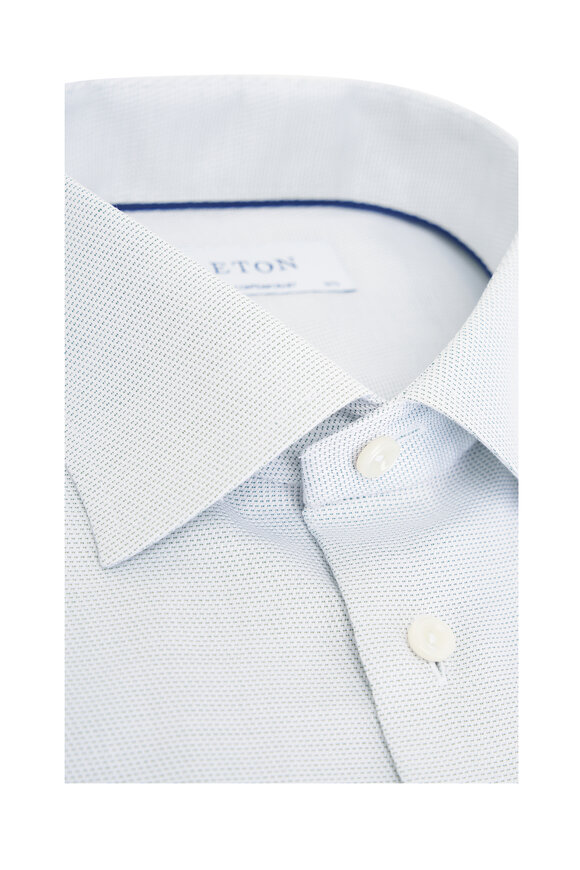 Eton - Light Green Contemporary Fit Piqué Dress Shirt 