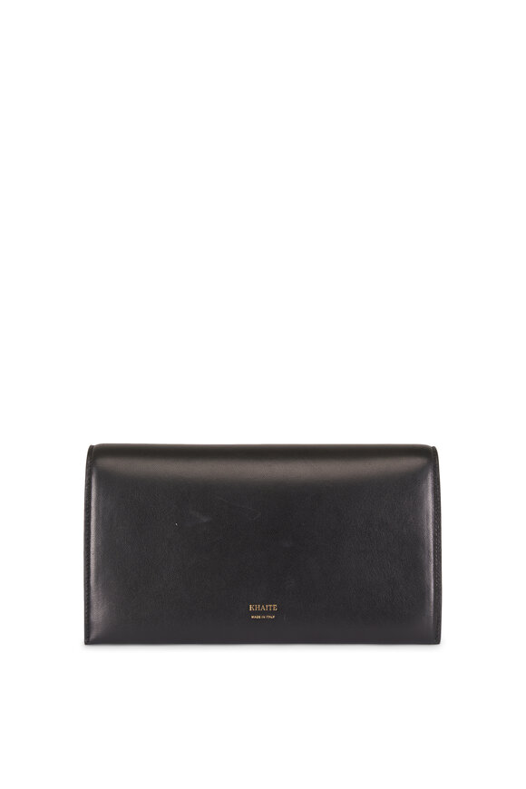 Khaite Black Leather Had Clutch - view 4