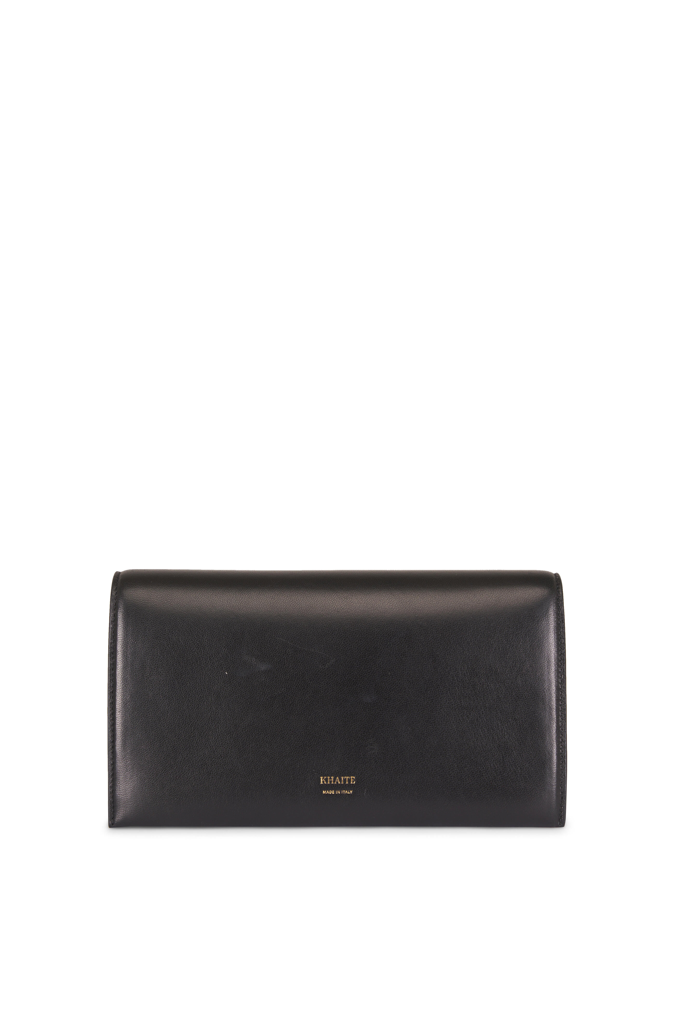 Khaite - Black Leather Had Clutch - view 4