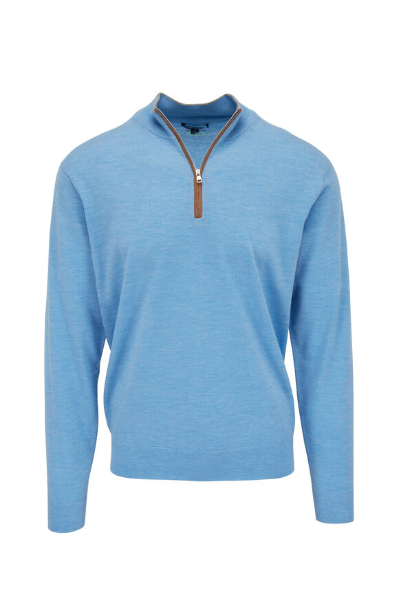 Peter Millar - Light Blue Excursionist Flex Quarter Zip Pullover