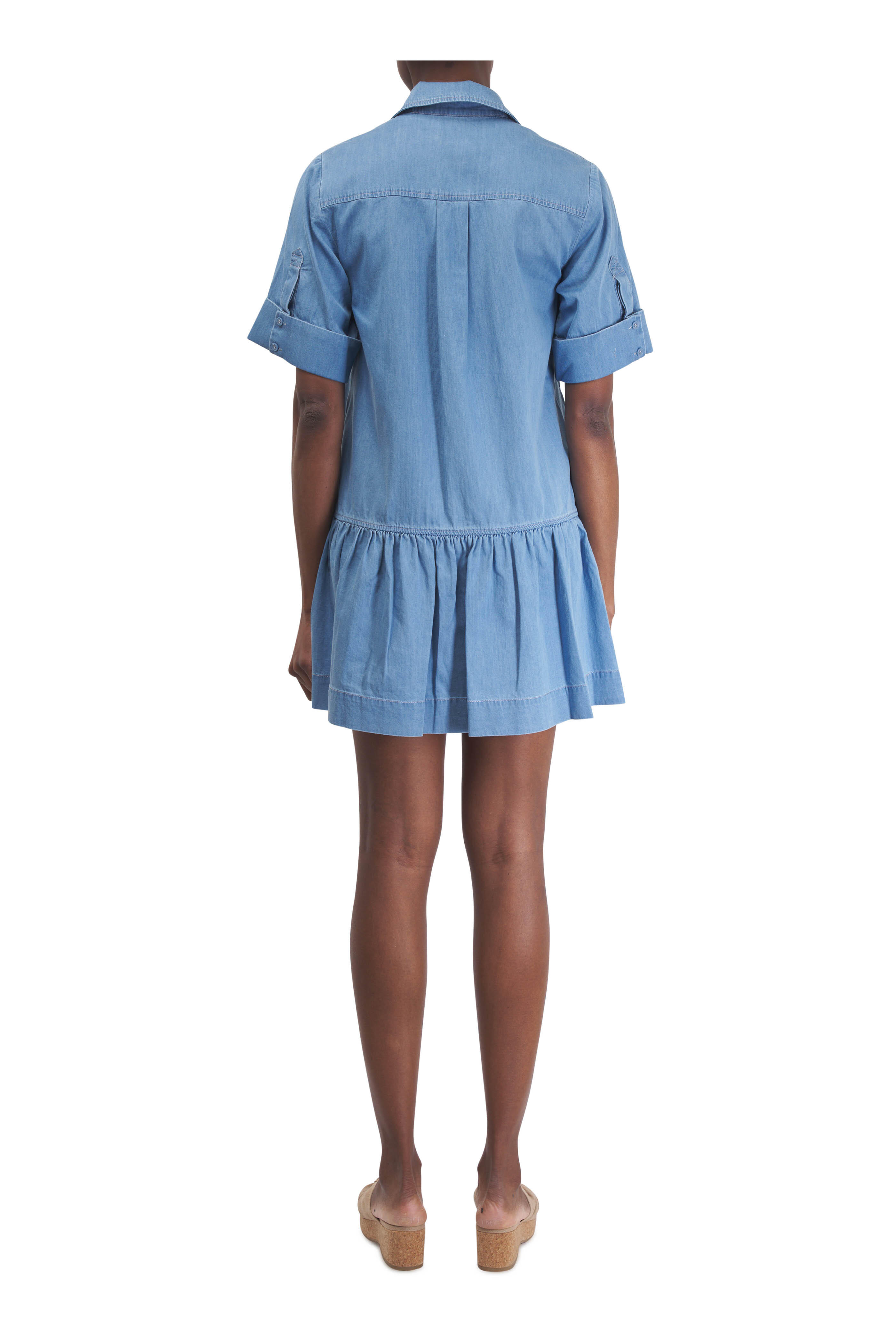 Simkhai - Cris Stratus Blue Chambray Mini Dress