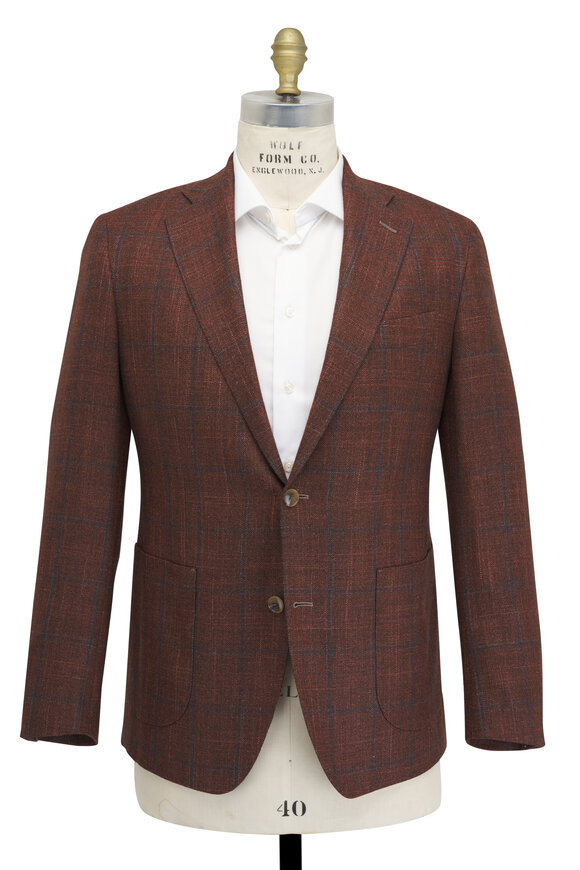 Atelier Munro - Burnt Orange Windowpane Sportcoat 