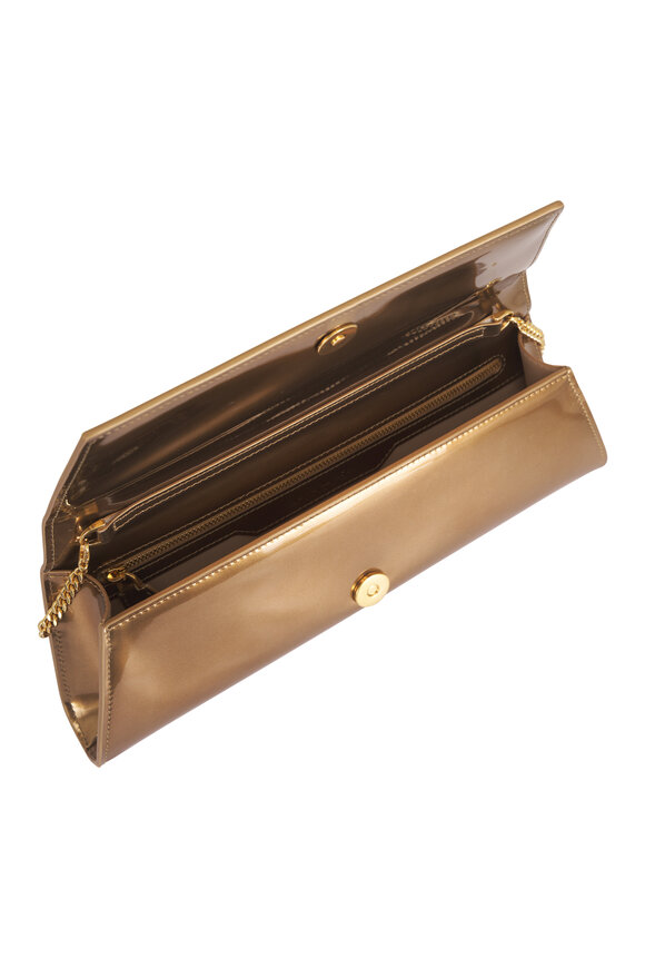 Akris Small Anouk Bronze Metallic Leather Chain Clutch - view 4