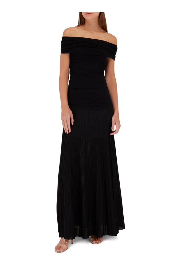 Khaite - Marca Black Off-The-Shoulder Maxi Dress