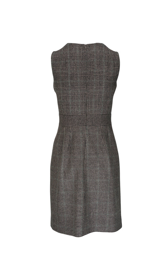 Akris - Gray & Black Cashmere A-Line Dress 