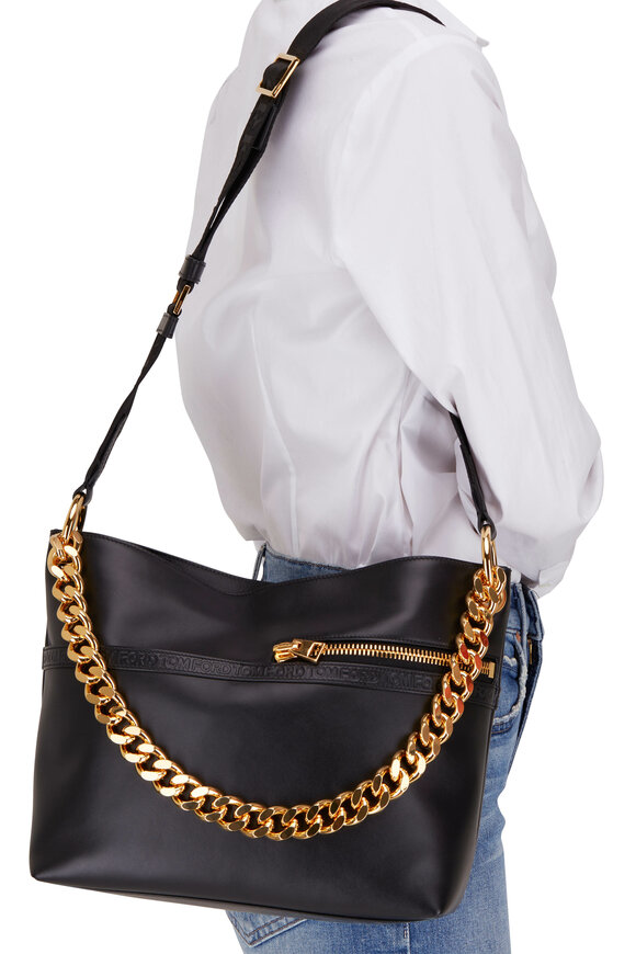 Tom Ford - Avery Black Leather Medium Chain Shoulder Bag