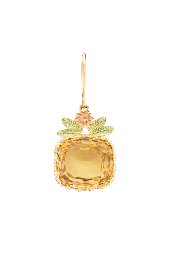 Mellerio 18k Gold Single Citrine Earring