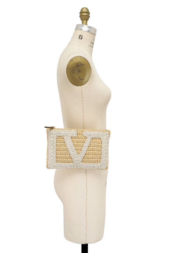 Valentino Garavani Viva Superstar Synthetic Raffia Pouch - view 6