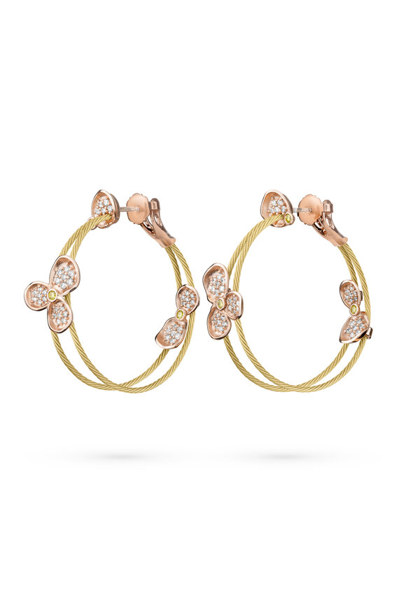 Paul Morelli 18k Gold Forget Me Knot Double Wire Hoop - view 1