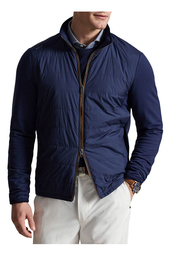 RLX Ralph Lauren Navy Performance Padded High Neck Jacket - view 2