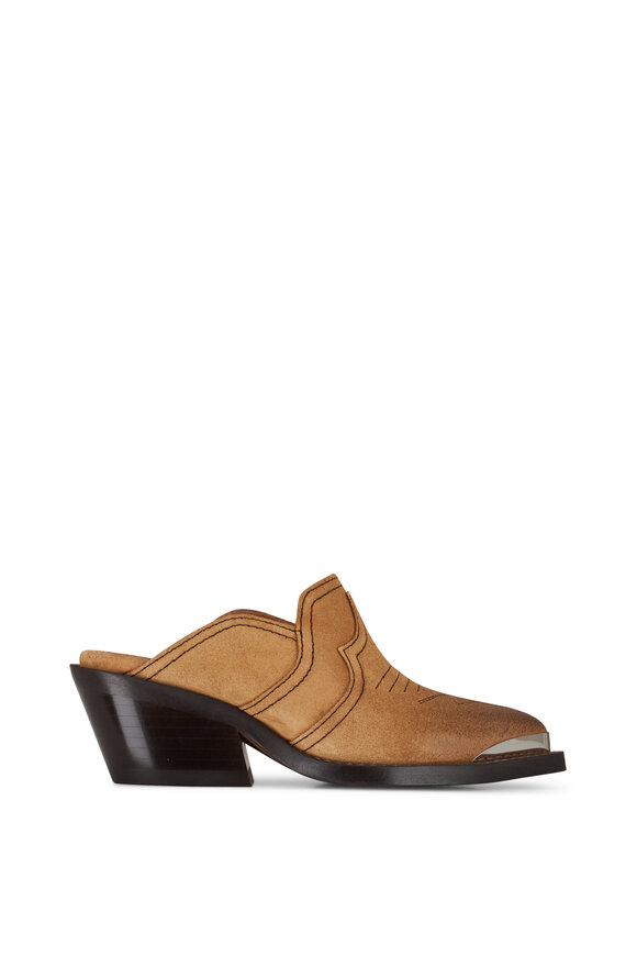 Dorothee Schumacher - Waxed Statement Brown Leather Cowboy Mule