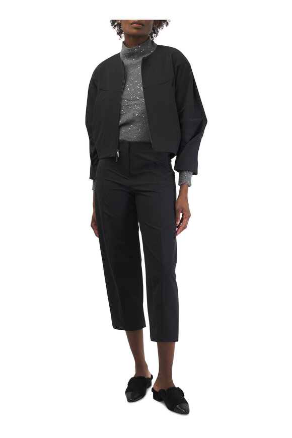 Zero + Maria Cornejo - Margot Black Wide Leg Stretch Crop Pant