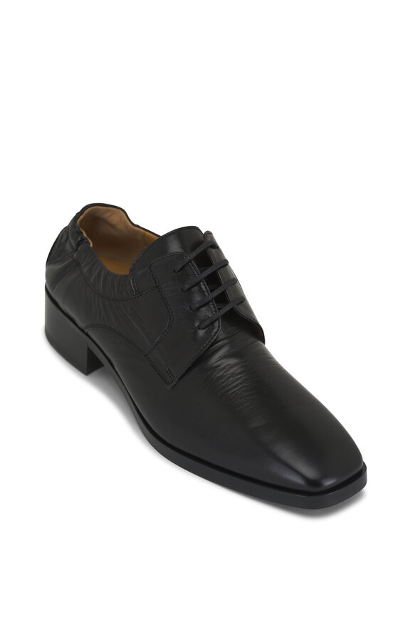 The Row - Black Eelskin Leather Soft Loafer, 25mm