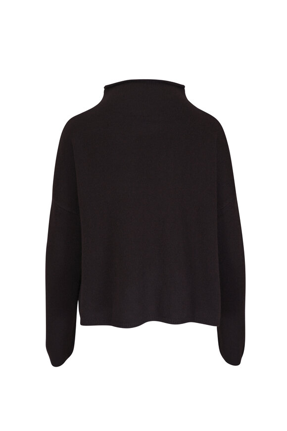 Lisa Yang Sandy Dark Oak Cashmere Funnel Neck Sweater - view 3