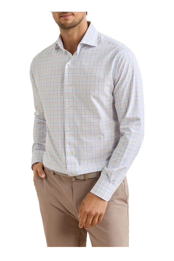 Peter Millar Basin Multicolor Plaid Performance Sport Shirt - view 2