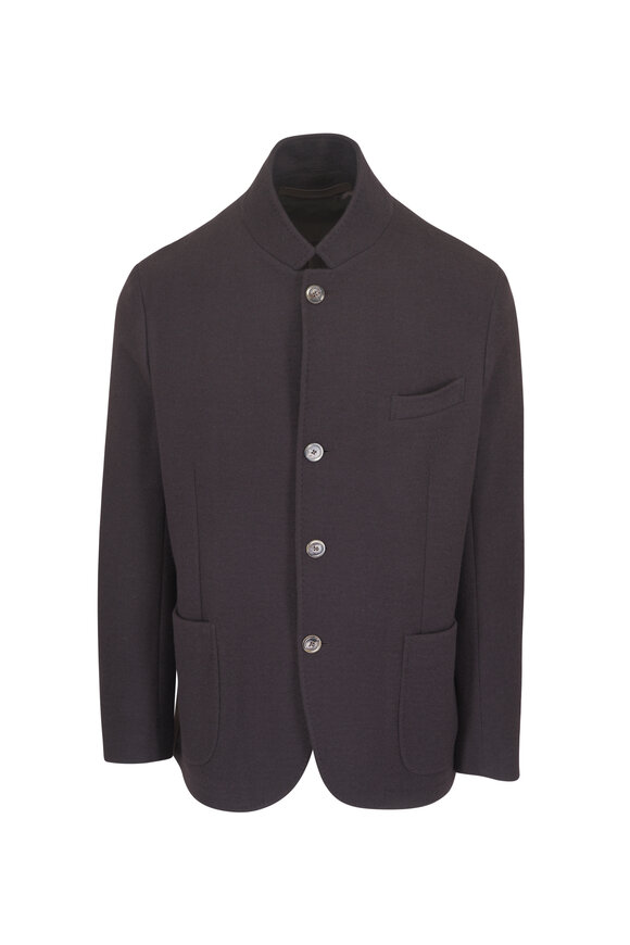 Fedeli Damon Dark Brown Cashmere Stand Collar Coat - view 1