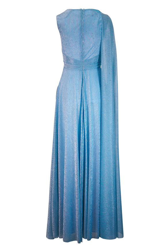 Talbot Runhof Metallic Turquoise Gown - view 3