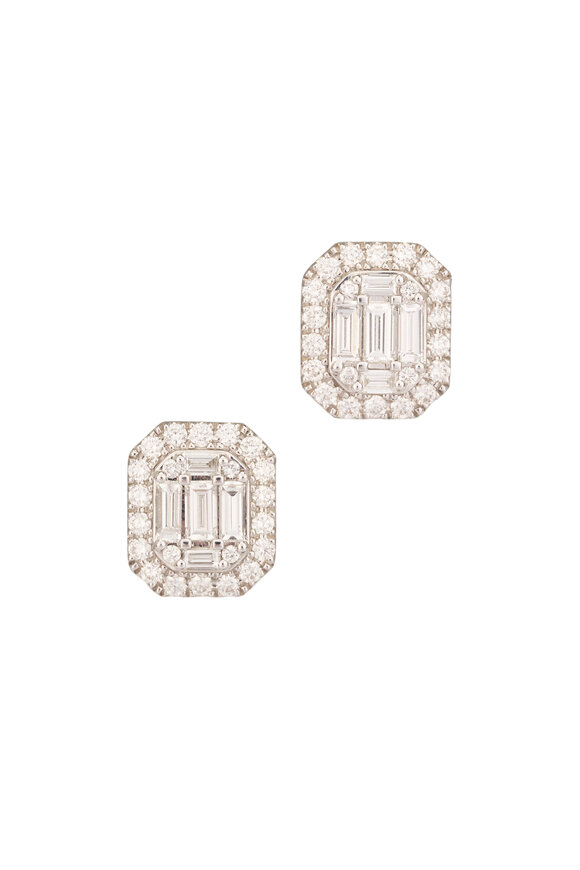 Kwiat 18k White Gold Diamond Sunburst Earring - view 1