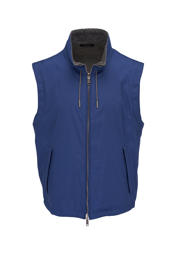 Zegna - Blue & Gray Reversible Vest 
