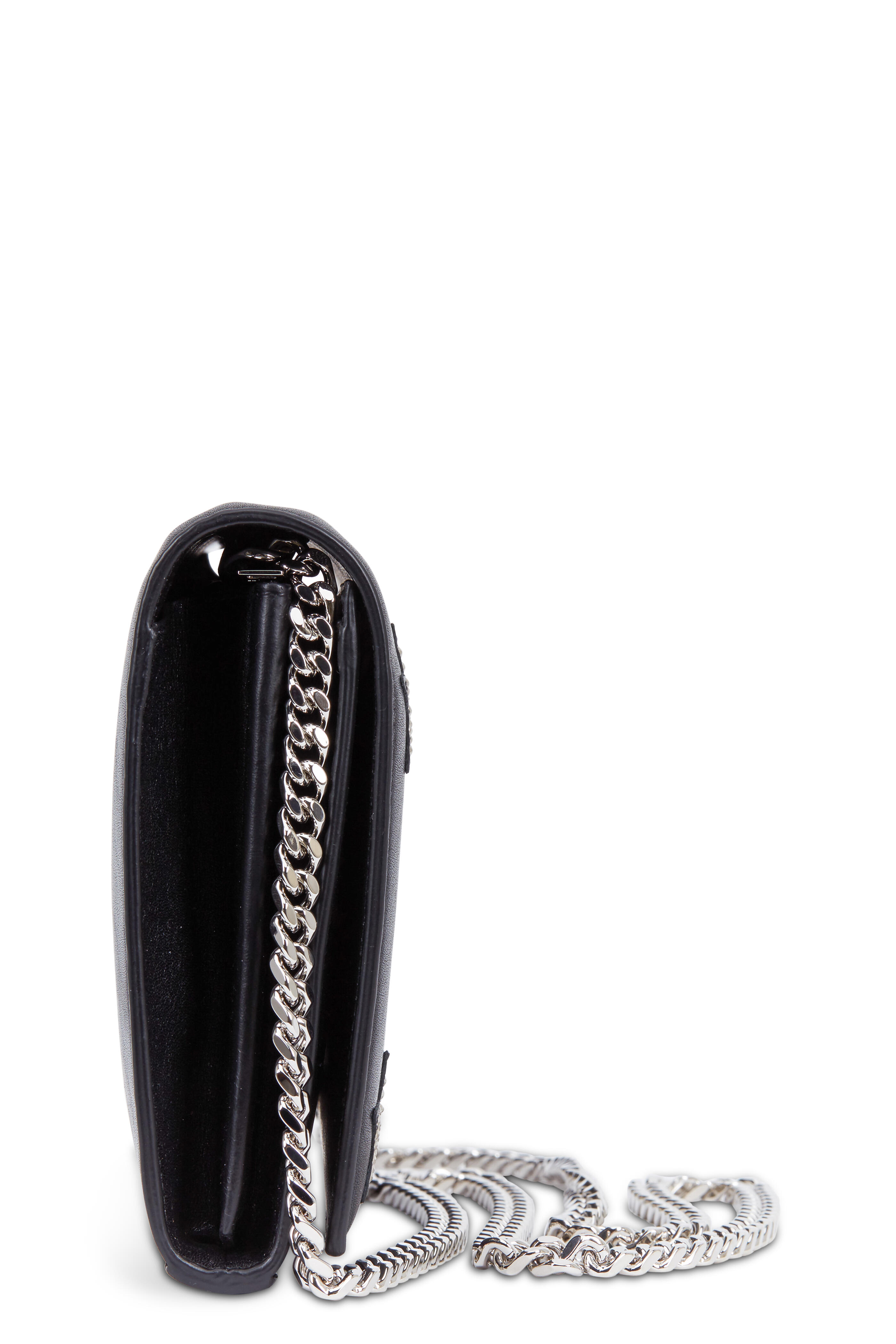 Saint Laurent - Black Leather & Studded Stars Chain Wallet