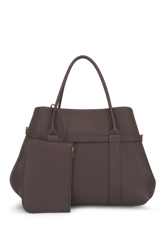 Loro Piana Large Dark Chocolate Locorice Shopper Bag - view 4