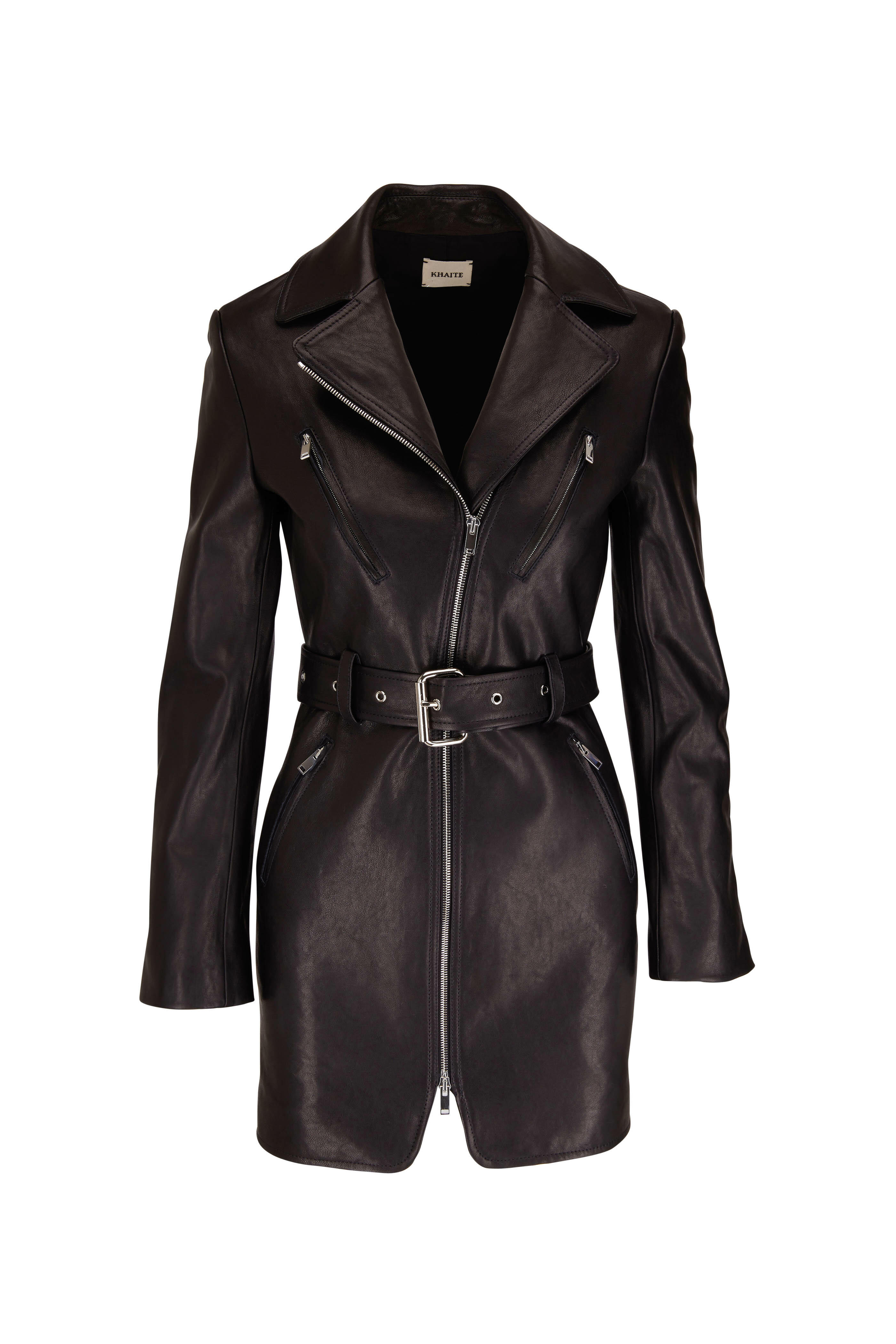 Khaite - Nuelle Black Leather Dress | Mitchell Stores