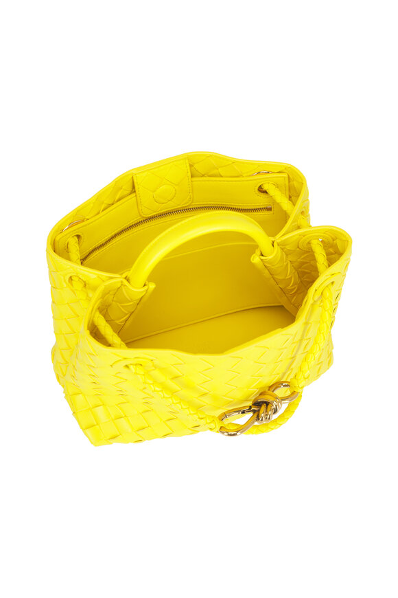 Bottega Veneta Small Andiamo Sulfur Intrecciato Leather Bag - view 5